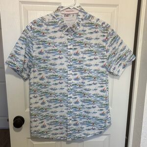 Ricky Singh Button Up Short Sleeve Shirt With Chest Pocket Multi Colored